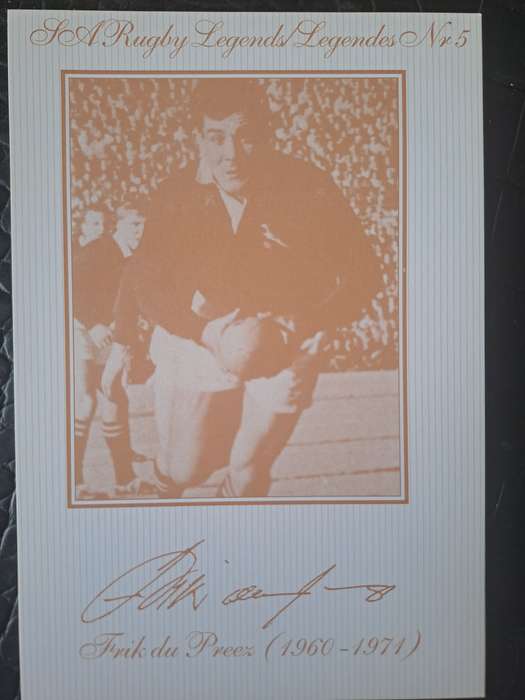 Rugby post cards. Unused. 8 X Springbok legends in sepia. Details: see below