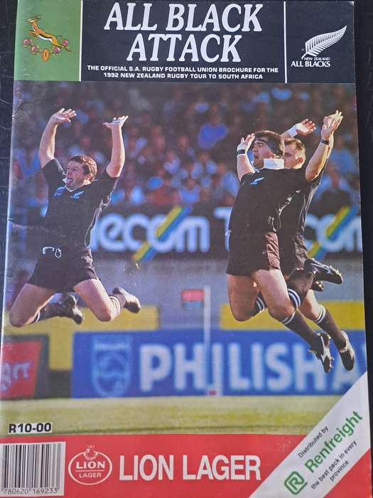 Rugby brochure. All Black tour to SA 1992. Pre-tour brochure