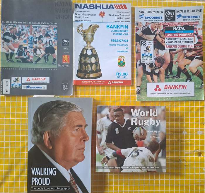Selection of rugby programmes and books