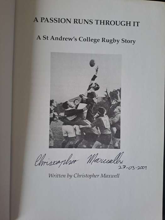 Rugby book. "A passion runs through it" s/c SIGNED