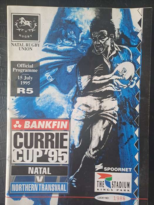 Rugby programme. Natal v Northern Transvaal 15 July 1995 King's Park