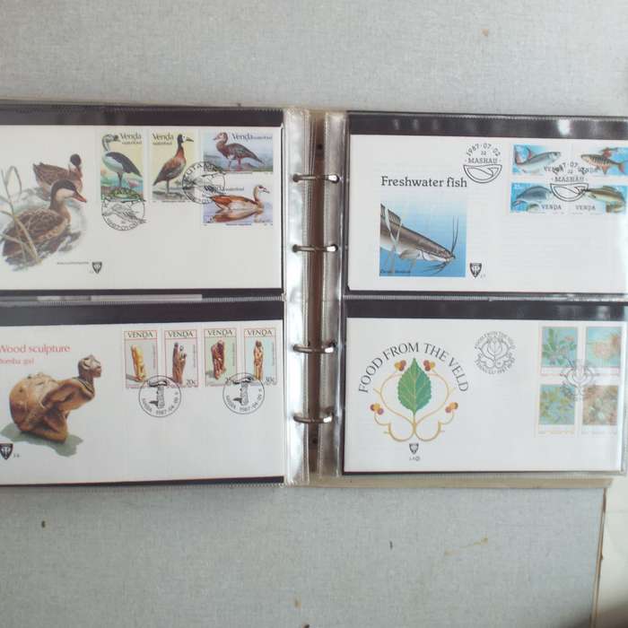 FDC Album - 20 Double-sided Album Pages - Includes Venda FDC's, Collectors Cards