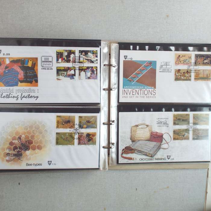 FDC Album - 20 Double-sided Album Pages - Includes Venda FDC's, Collectors Cards