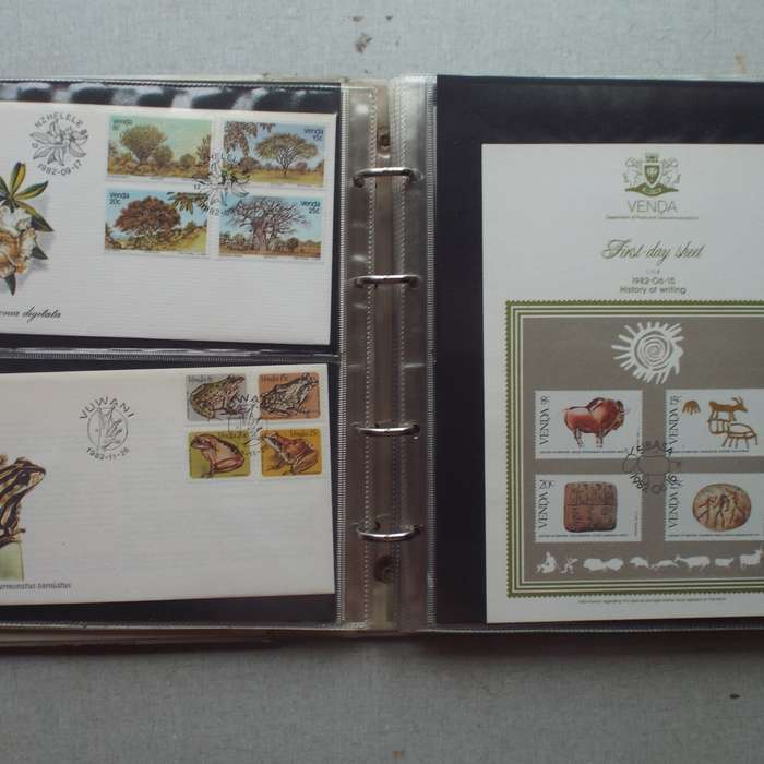 FDC Album - 20 Double-sided Album Pages - Includes Venda FDC's, Collectors Cards
