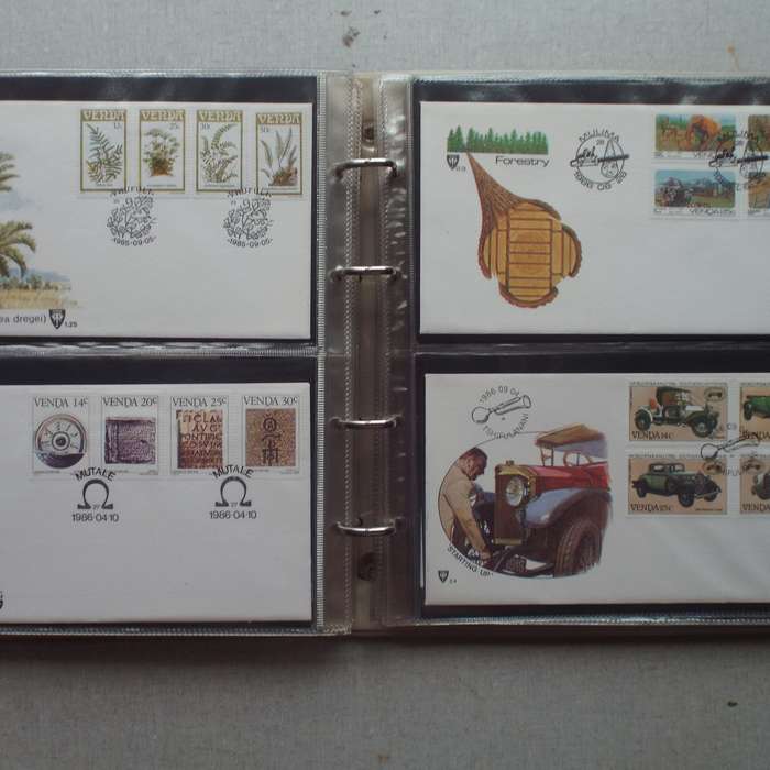 FDC Album - 20 Double-sided Album Pages - Includes Venda FDC's, Collectors Cards