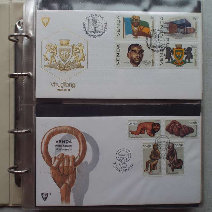 FDC Album - 20 Double-sided Album Pages - Includes Venda FDC's, Collectors Cards