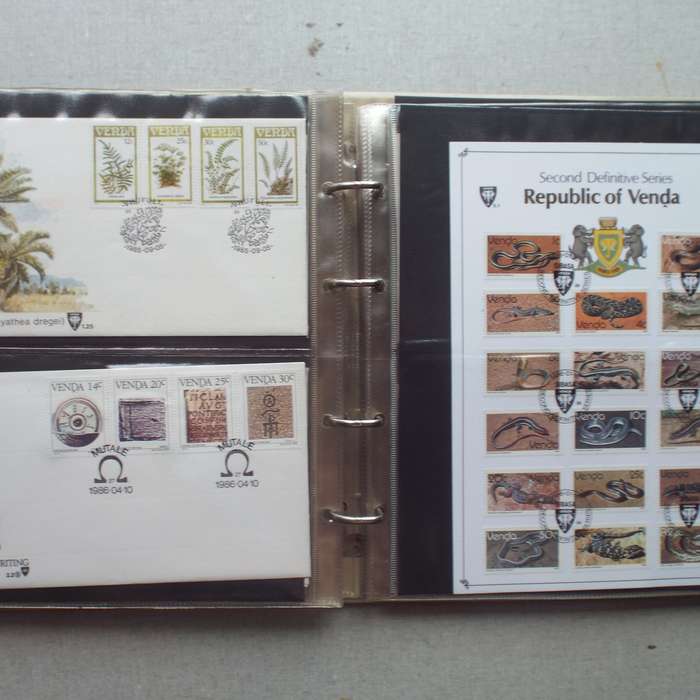 FDC Album - 20 Double-sided Album Pages - Includes Venda FDC's, Collectors Cards