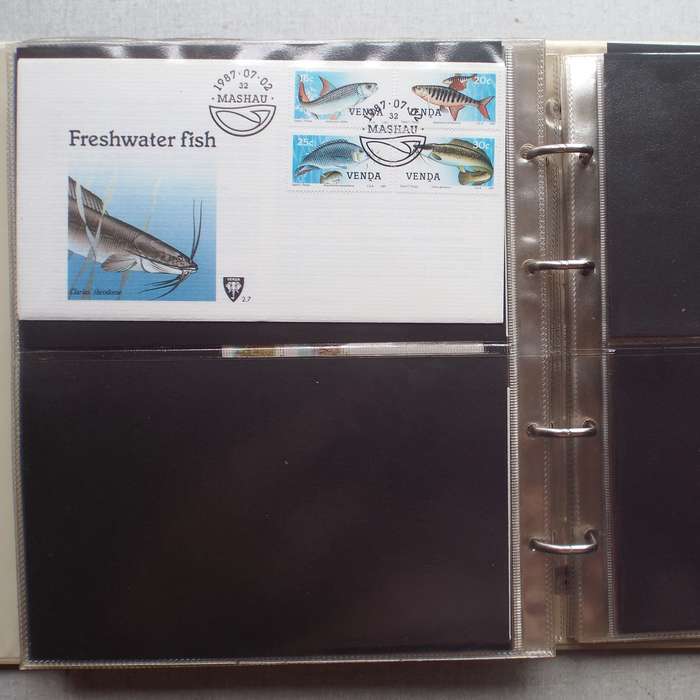 FDC Album - 20 Double-sided Album Pages - Includes Venda FDC's, Collectors Cards