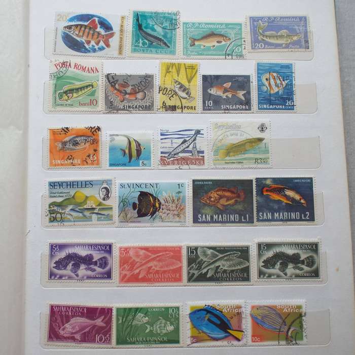 Stock Book - Thematics - Sea and Fresh Water Life - >360 Stamps