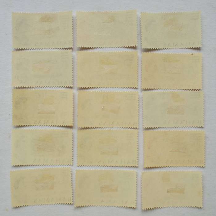 BAHAMAS - 1966 Decimal Currency "Surch" - Full Set of Singles - Unused