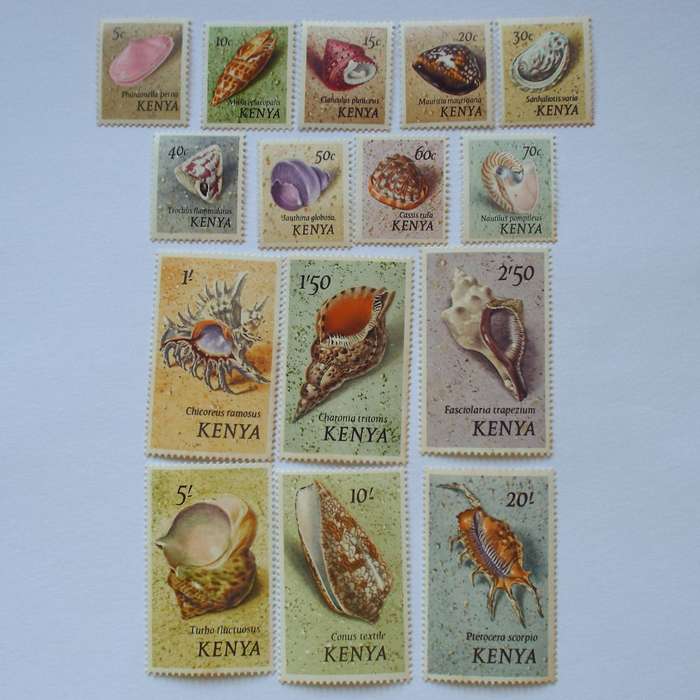 KENYA - 1971 Sea Shells - Full Set of Singles - Unused