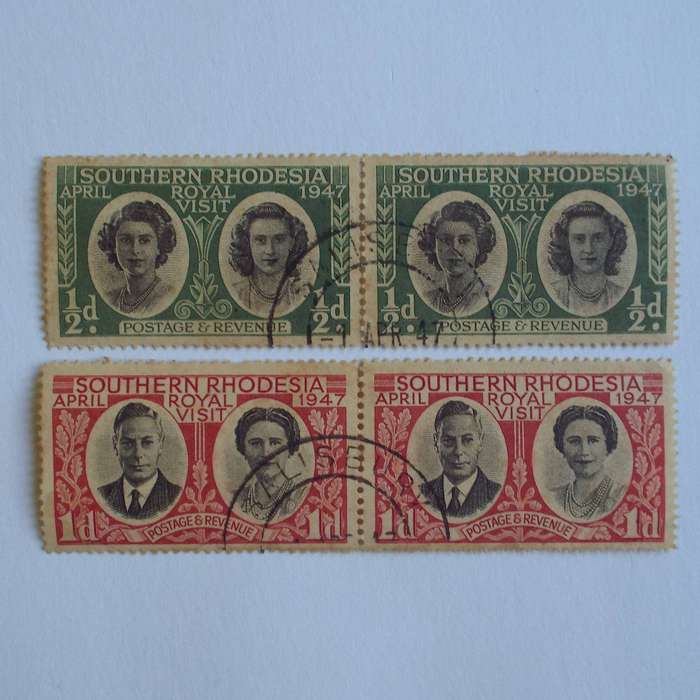 Southern Rhodesia - 1947 Royal Visit - Full Set of Horizontal Pairs - Used