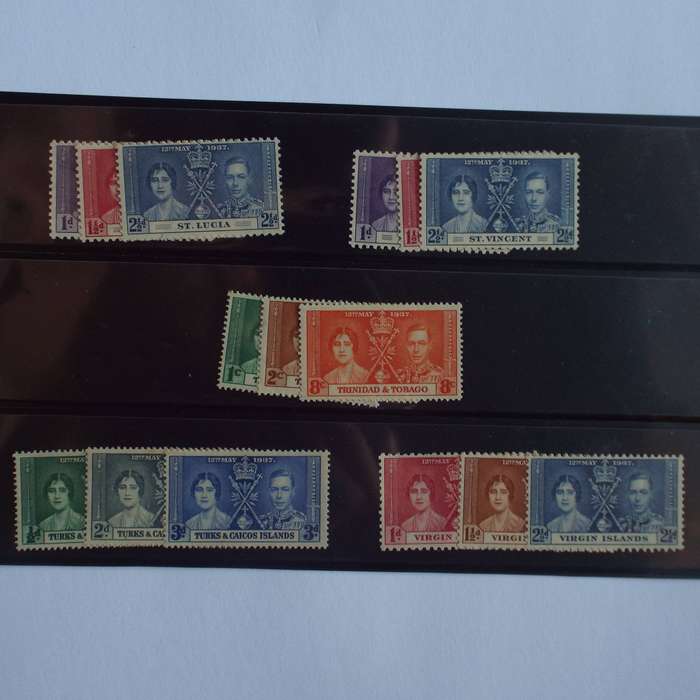 GB Colonies/Dependancies - 1937 Coronation of KGVI - 22 Sets of Singles - Unused/Used