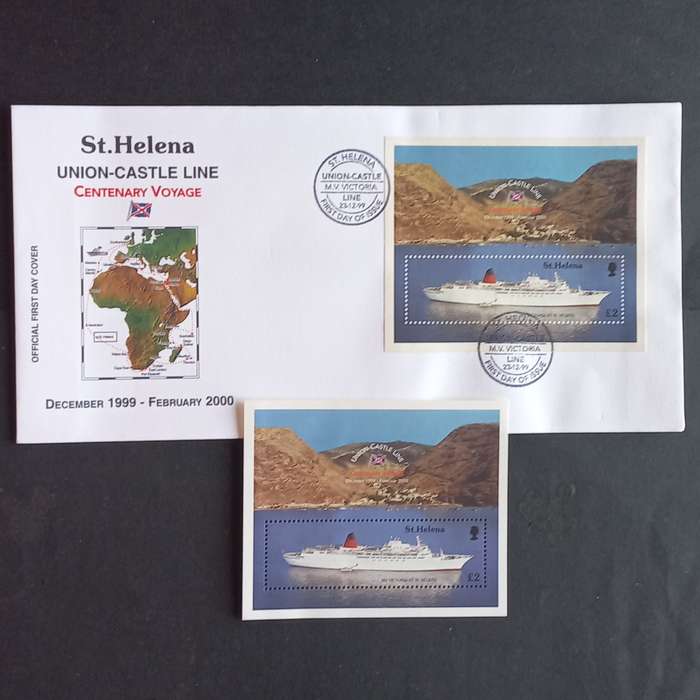 St. Helena - 1999 Union Castle Line - Miniature Sheet plus Official FDC
