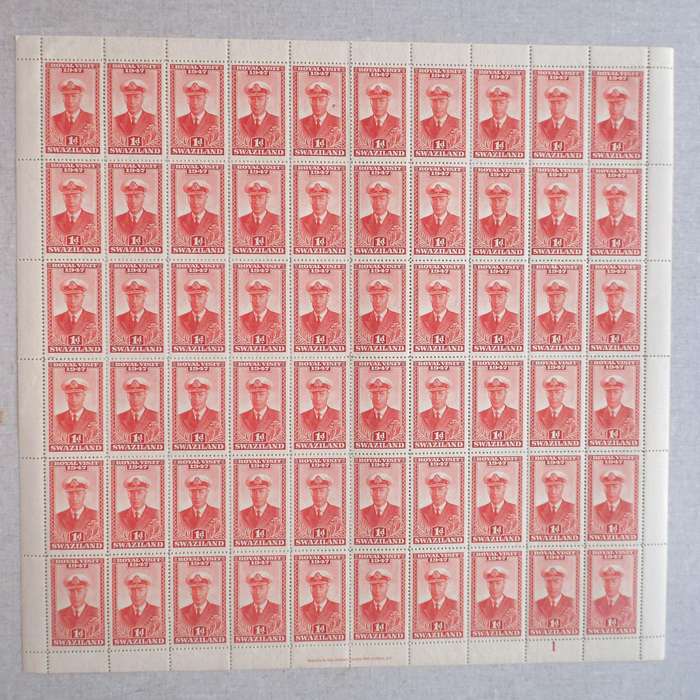 Swaziland - 1947 Royal Visit - Full Set of Full Sheets of 60 - Unused