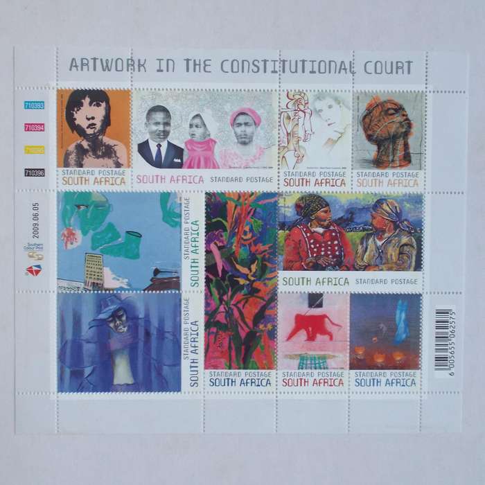 RSA - 2009 Artwork in the Constitutional Court - Sheetlet of 10
