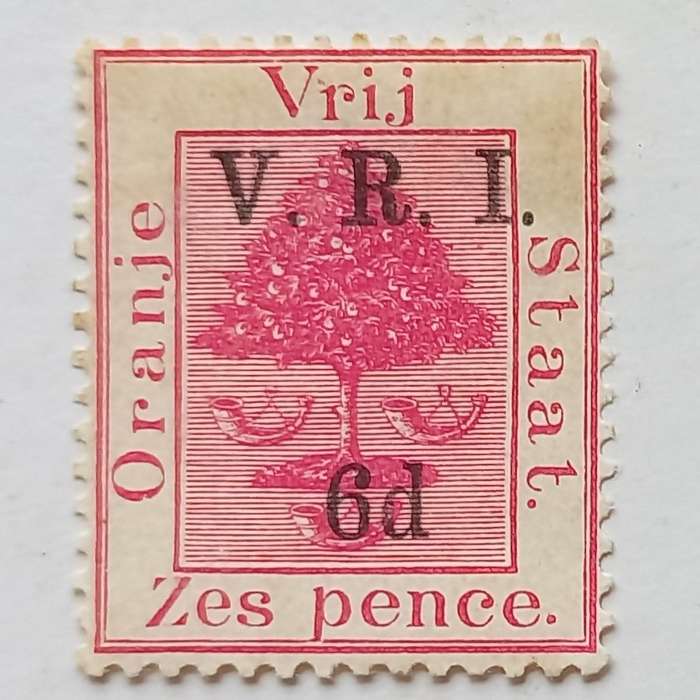 OFS - 1900 Optd and Surch (1st print) - 6d on 6d Carmine - Single - Unused