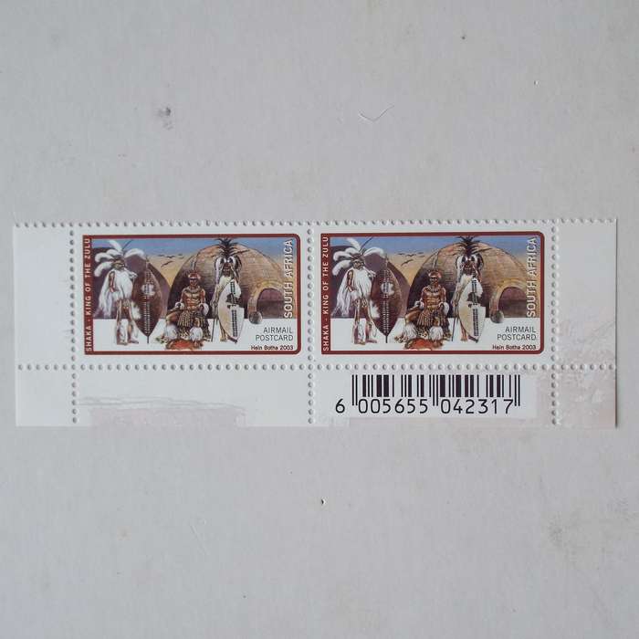 RSA - 2003 Shaka. King of the Zulu - Pair (with Barcode) - MNH