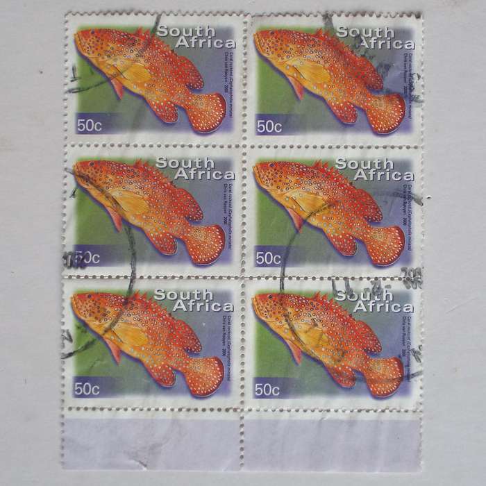 RSA - 2000 7th Defin Issue - 50c - Block of 6 - Postally Used