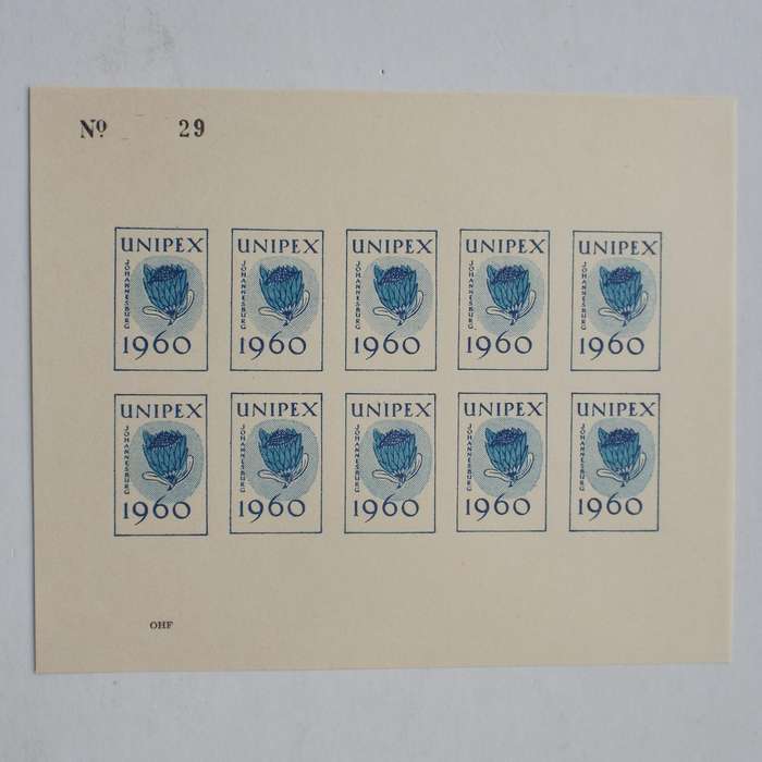 UNION - "UNIPEX 1960" - Seven Souvenir Miniature Sheets plus Souvenir Covers