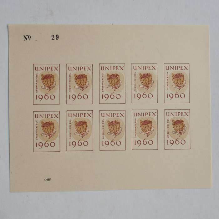 UNION - "UNIPEX 1960" - Seven Souvenir Miniature Sheets plus Souvenir Covers