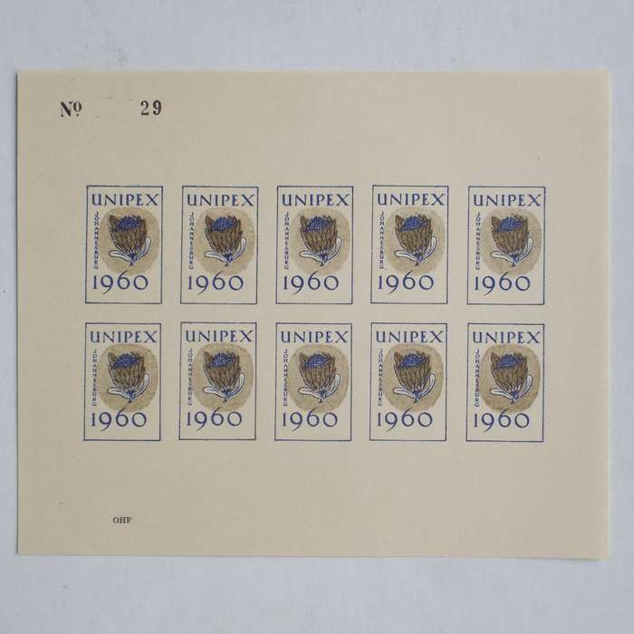 UNION - "UNIPEX 1960" - Seven Souvenir Miniature Sheets plus Souvenir Covers