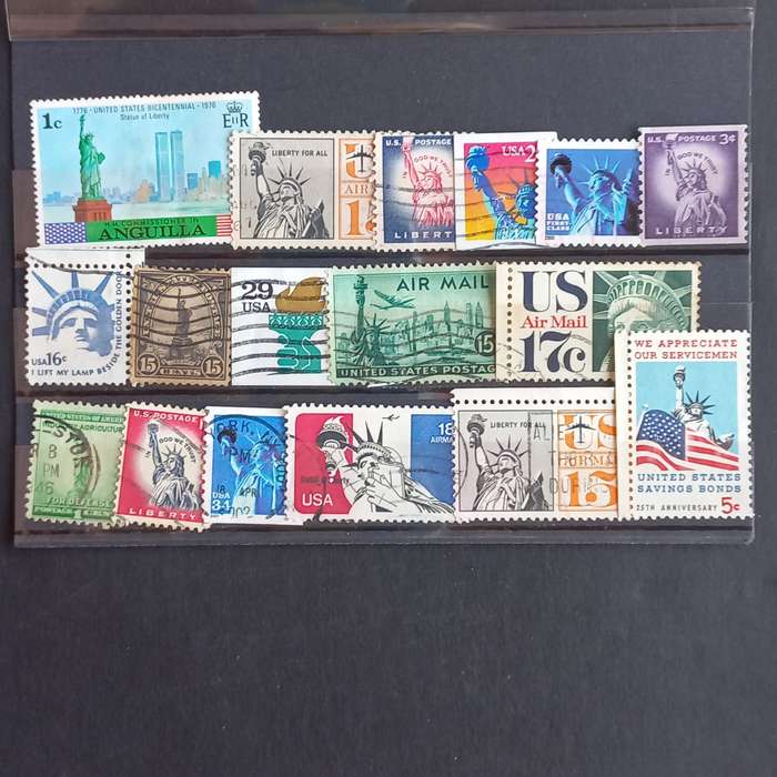 Thematics - Statue of Liberty - 17 stamps - no duplication