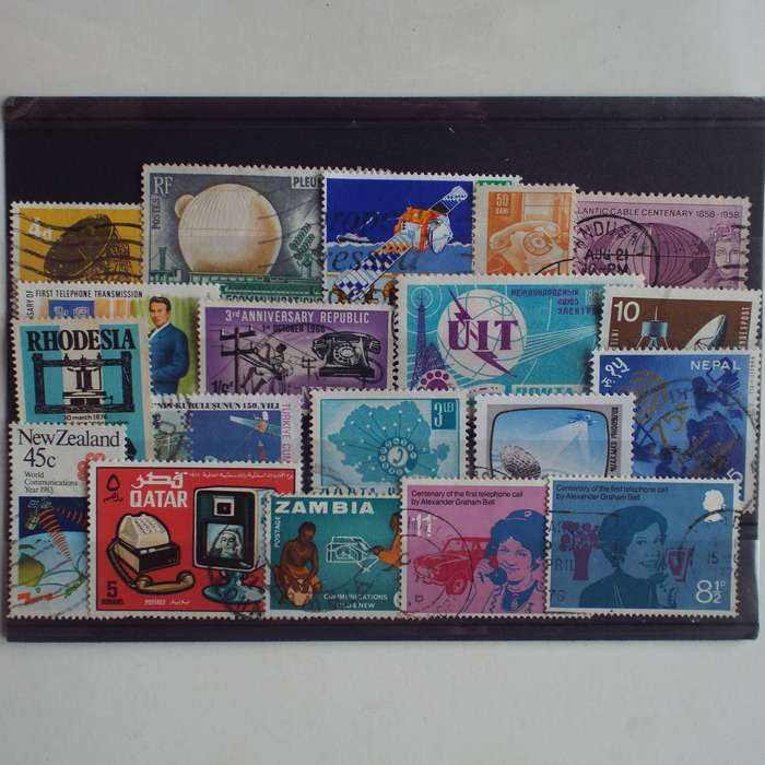 Thematics - Communications - 19 stamps - Mixed World - no duplication