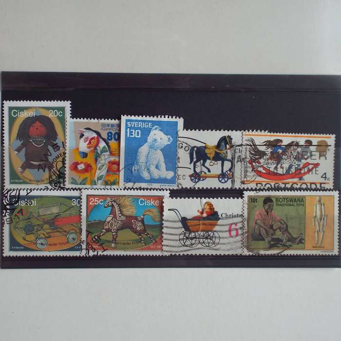 Thematics - Childrens Toys - 9 stamps - Mixed World - no duplication