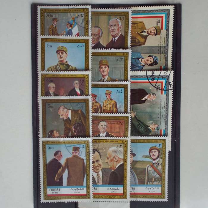 Thematics - Charles de Gaulle - 13 stamps - Mixed World - no duplication