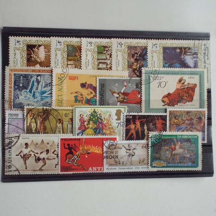 Thematics - Dancing - 18 stamps - Mixed World - no duplication