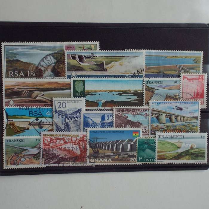 Thematics - Dams - 17 stamps - Mixed World - no duplication