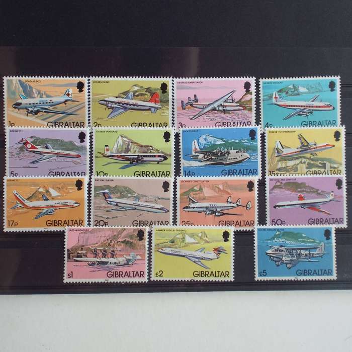 Thematics - Aircraft (Gibraltar) - Full Set of 15 stamps - MNH