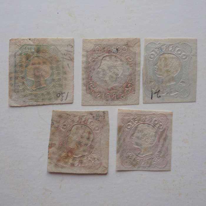 Portugal - 1855 Defin Issue "King Pedro V" (Imperf) - Part Set of Singles - Used