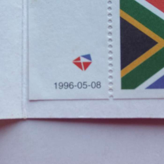 RSA - 1996 Big 5 Booklet - Setenant Strip of 5 with Airmail Labels
