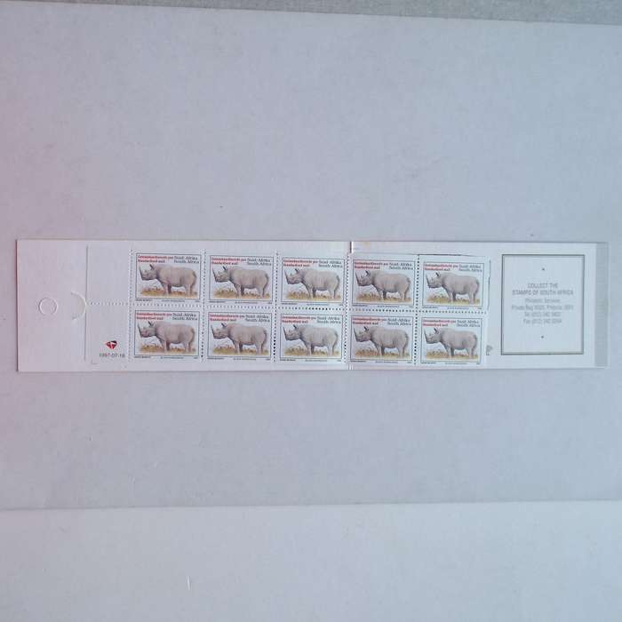RSA - 1997 Rhino Booklet #27 - Block of 10 - Complete