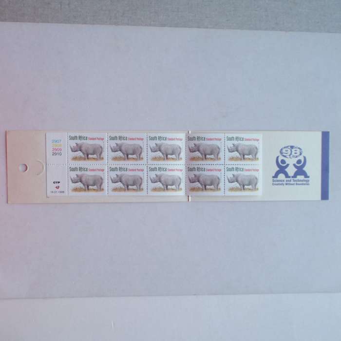 RSA - 1998 Rhino Booklet #33 - Block of 10 - Complete
