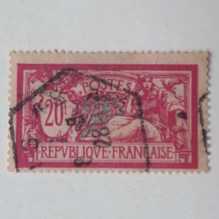 France - 1920 Defin Issue - 20f Mauve & Green (Top Value) - Single - Fine Used