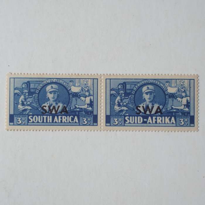 SWA - 1941-42 South African War Effort overprinted "SWA" in "Large Format" - 3d Blue - Unused