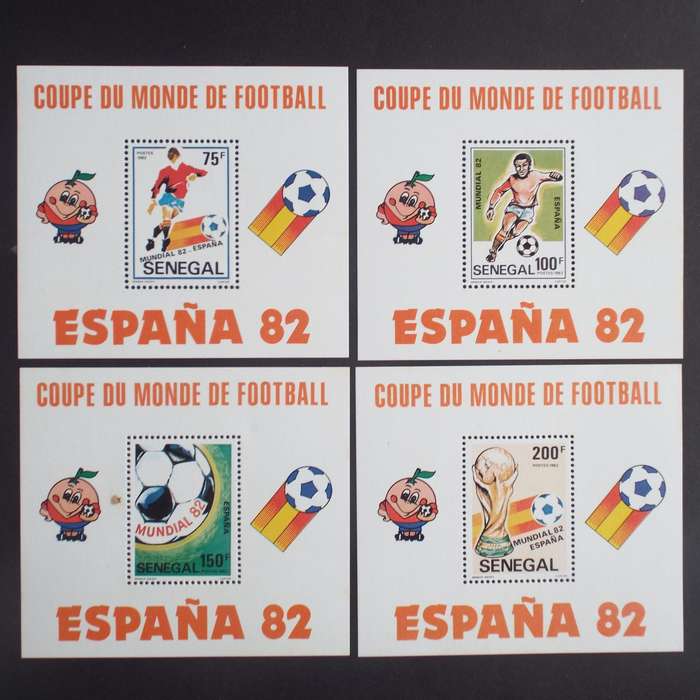 Senegal - 1982 Football World Cup Championships, Spain - Full Set of Miniature Sheets - MNH