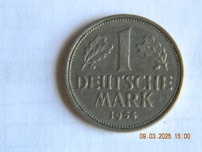 BUNDESREPUBLIK  DEUTSCHLAND  -    1  DEUTSCHE MARK   -  1954
