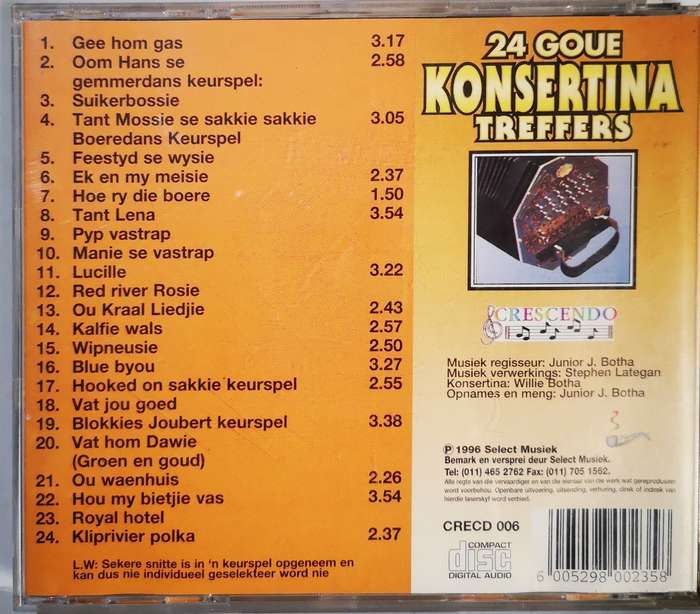 Boeremusiek - 24 Goue Konsertina Treffers (CD)