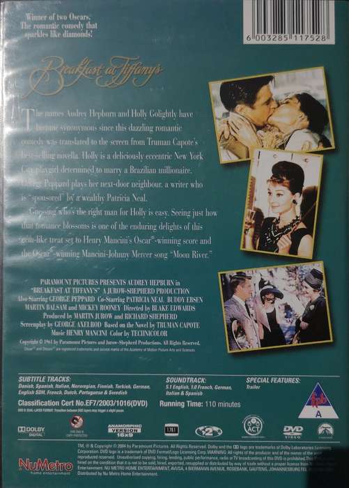Breakfast At Tiffany's (1961) (DVD)
