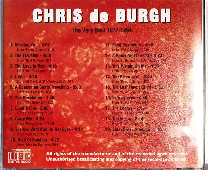Chris de Burgh - The Very Best 1977-1994 (CD)