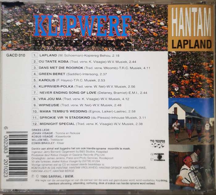 Boeremusiek - Die Klipwerf Boereorkes - Hantam Lapland (CD)