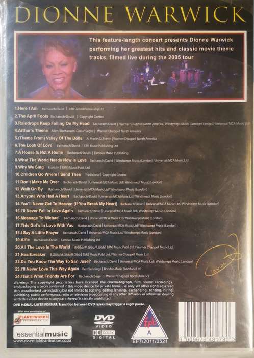 Dionne Warwick - Live in Concert (DVD) [New]