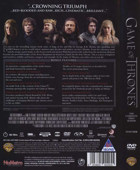 Game Of Thrones - Season 1 (5-DVD)