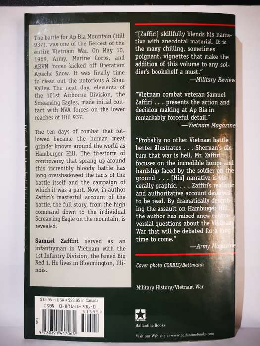 Hamburger Hill - By Samuel Zaffiri (Book)
