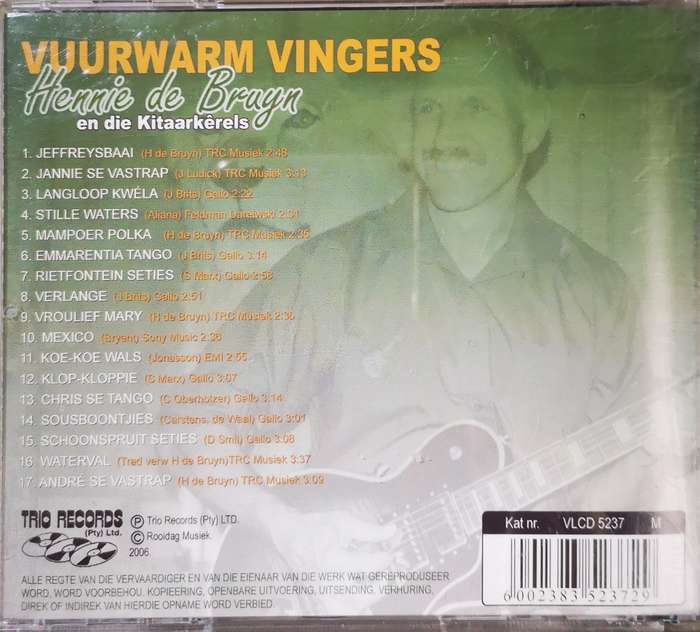 Boeremusiek - Hennie de Bruyn en die Kitaarkerels - Vuurwarm vingers (CD)
