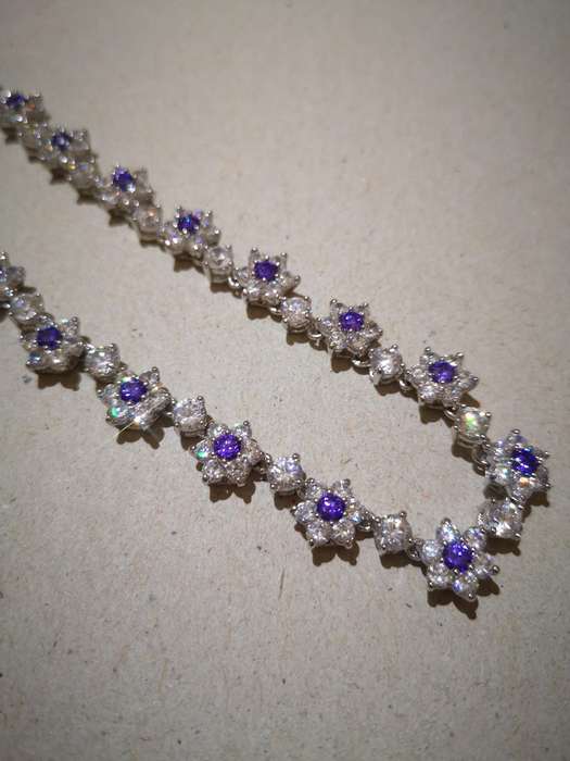 Item 1 - Purple and White Stone Necklace - Ideal for Matric Farewel